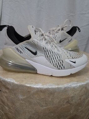 Nike Air Max 270 White, Light Gray & Black Athletic Shoes
